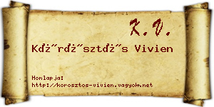 Körösztös Vivien névjegykártya